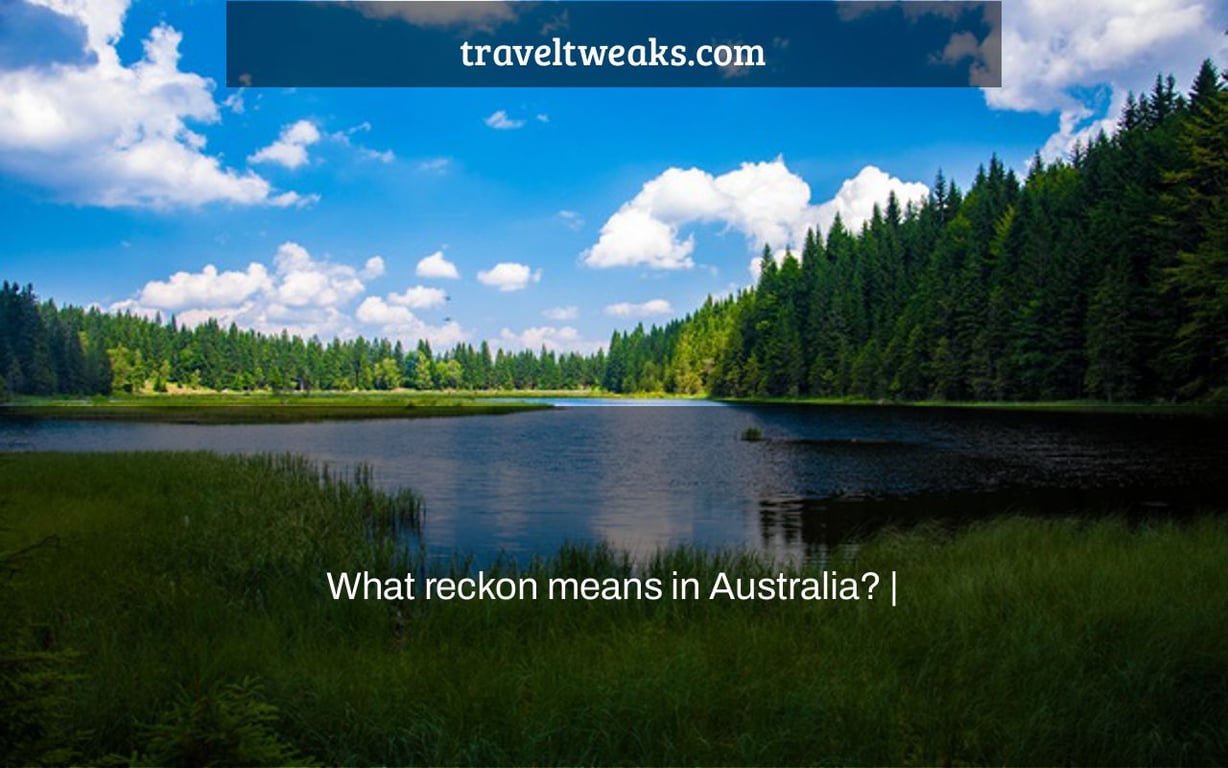 What reckon means in Australia? |