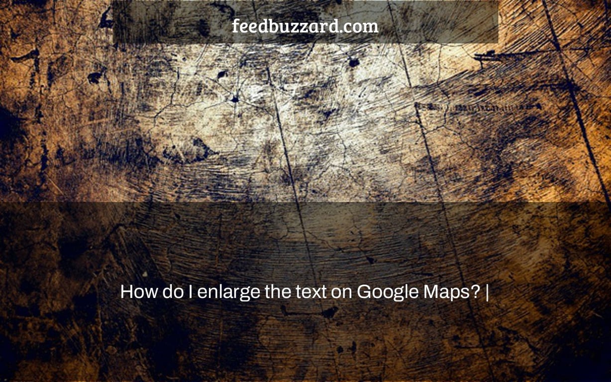 How do I enlarge the text on Google Maps? |