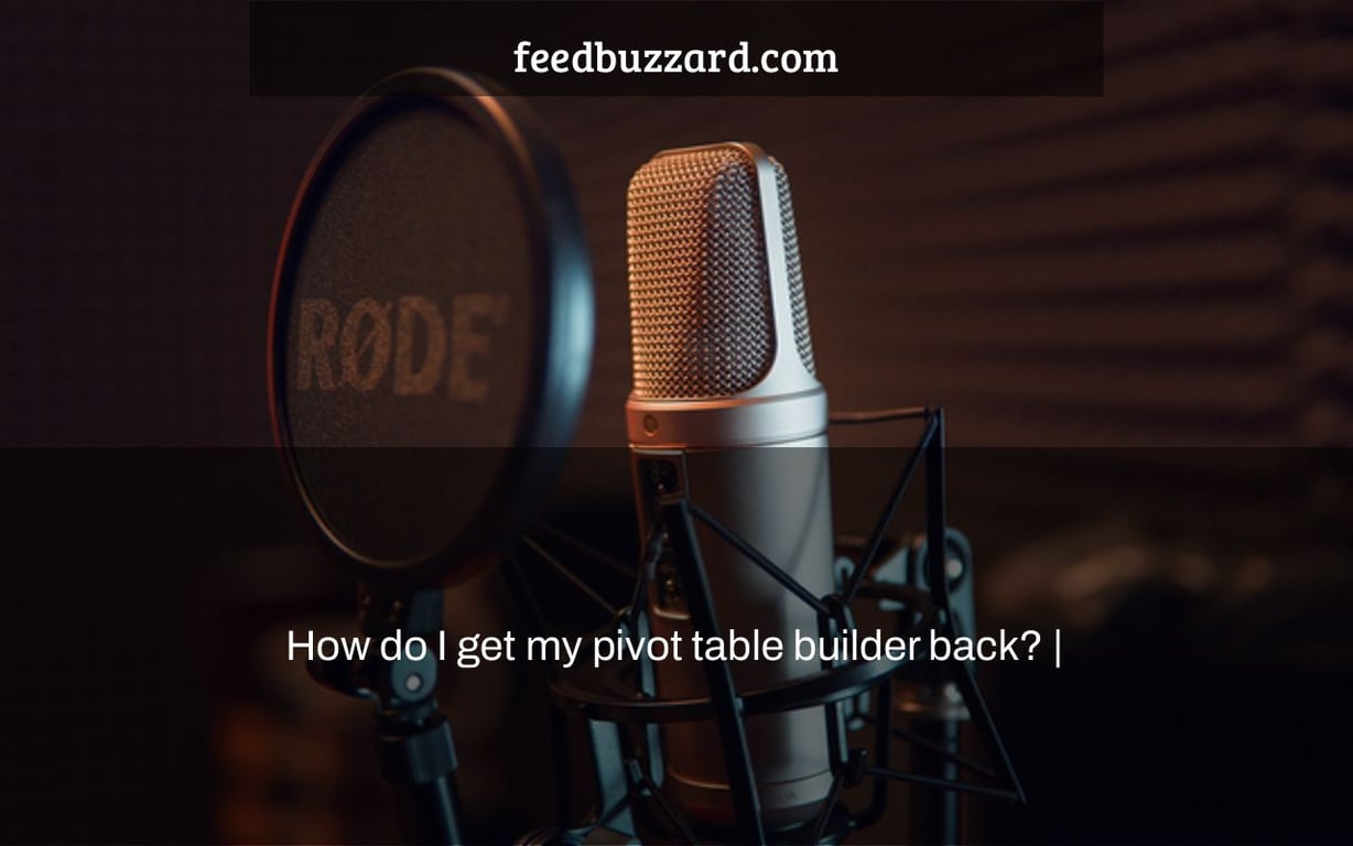 How do I get my pivot table builder back? |