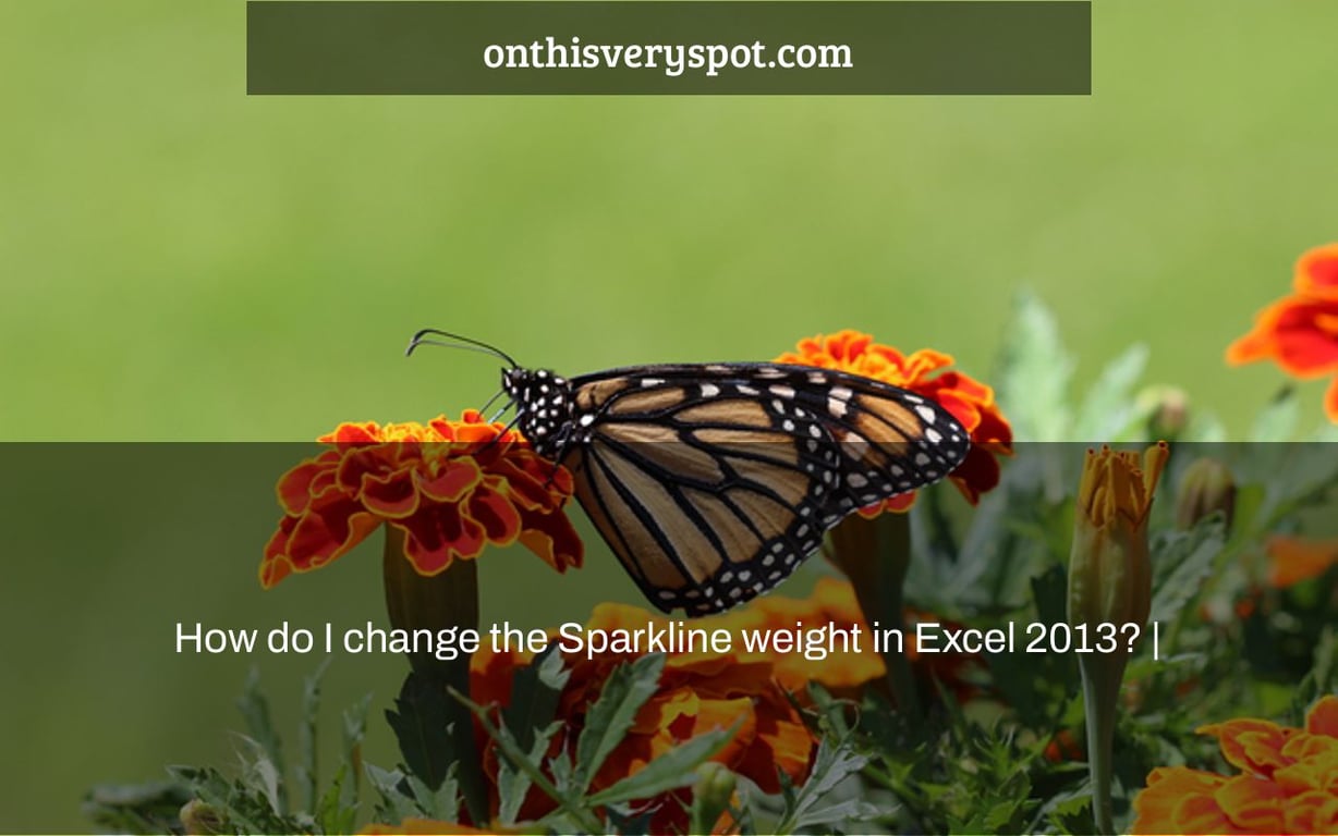 How do I change the Sparkline weight in Excel 2013? |