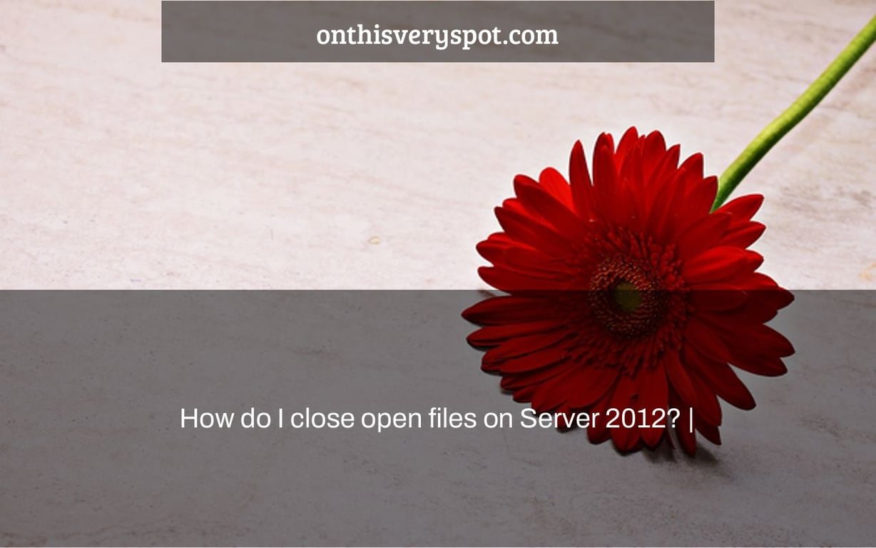 How do I close open files on Server 2012? |