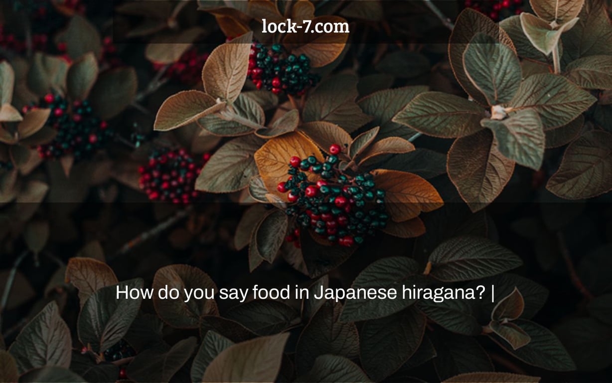 How do you say food in Japanese hiragana? |
