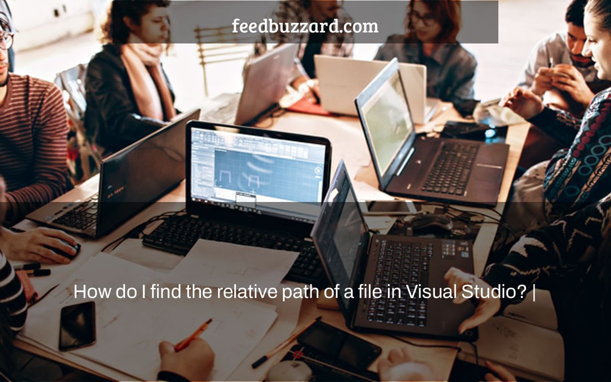 How do I find the relative path of a file in Visual Studio? |