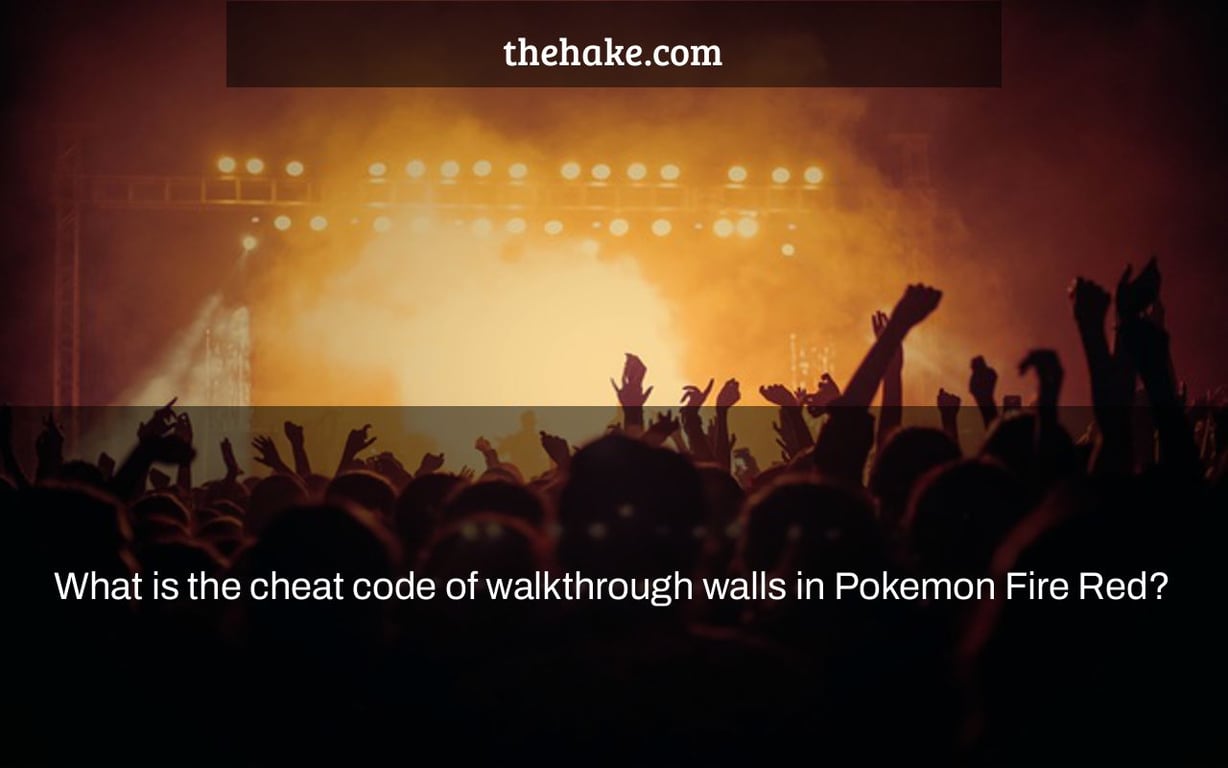 What is the cheat code of walkthrough walls in Pokemon Fire Red?