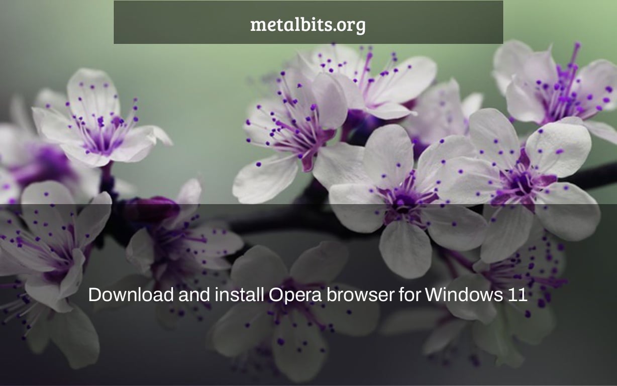 Download and install Opera browser for Windows 11
