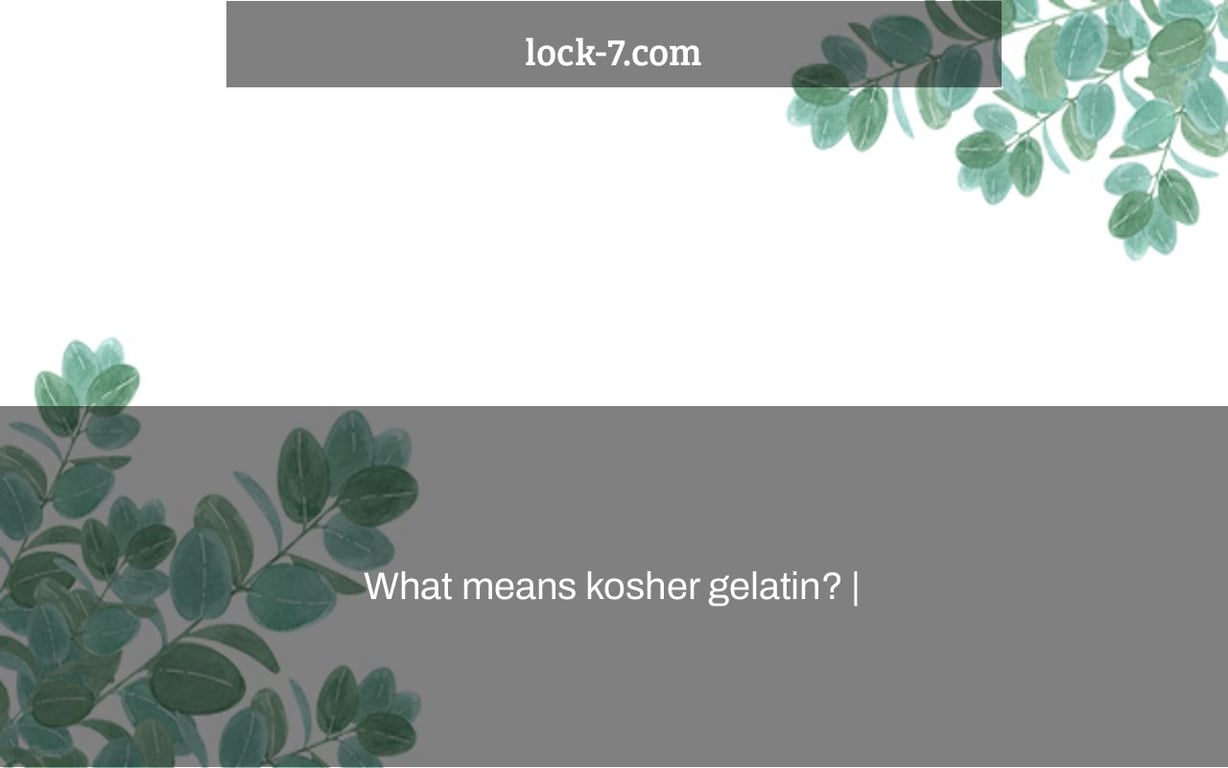 What means kosher gelatin? |