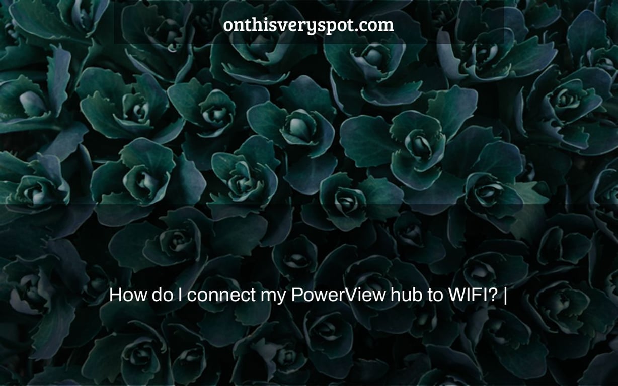 How do I connect my PowerView hub to WIFI? |