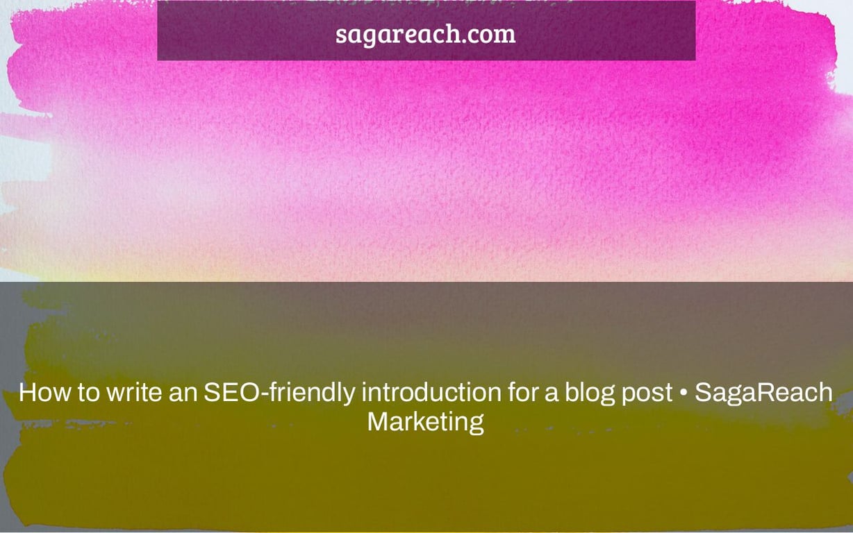 How to write an SEO-friendly introduction for a blog post • SagaReach Marketing