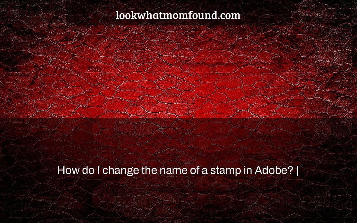 How Do I Change The Name Of A Stamp In Adobe 