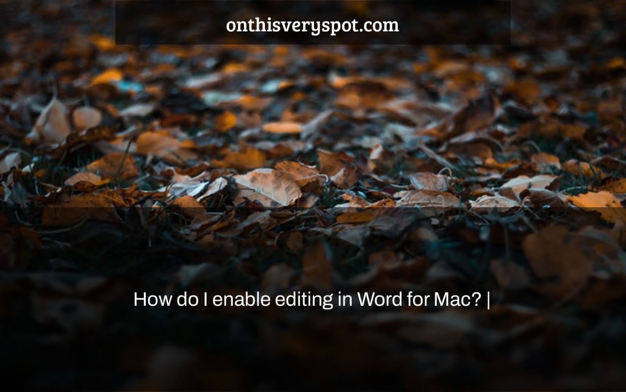 How do I enable editing in Word for Mac? | - On This Very Spot