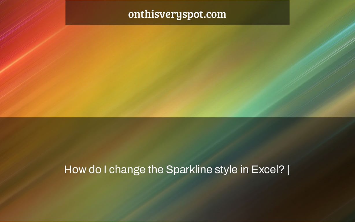 How do I change the Sparkline style in Excel? |