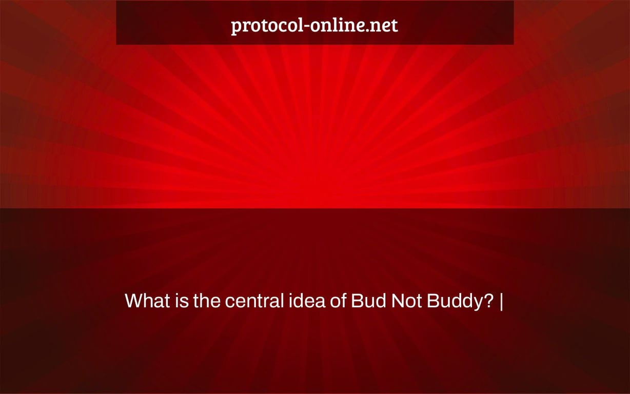 What is the central idea of Bud Not Buddy? |