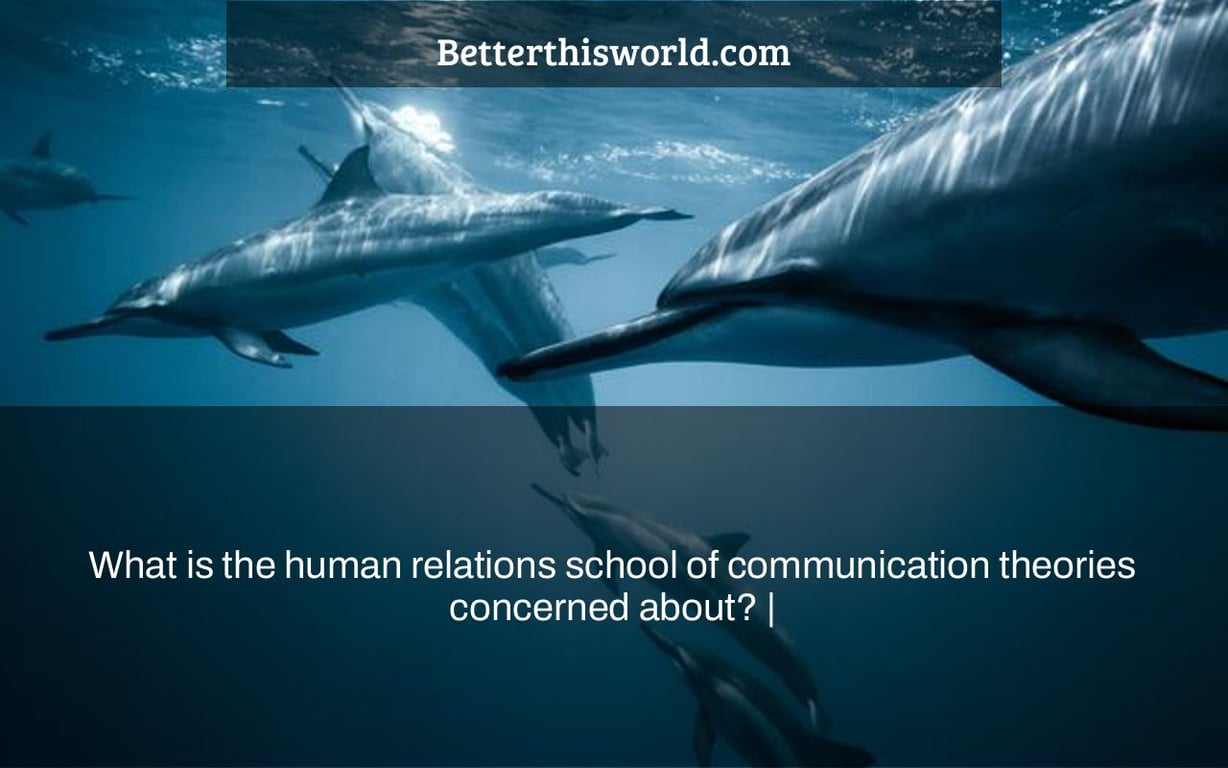 What is the human relations school of communication theories concerned about? |