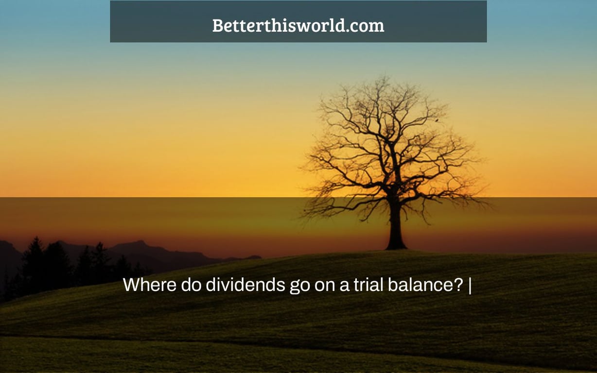 Where do dividends go on a trial balance? |