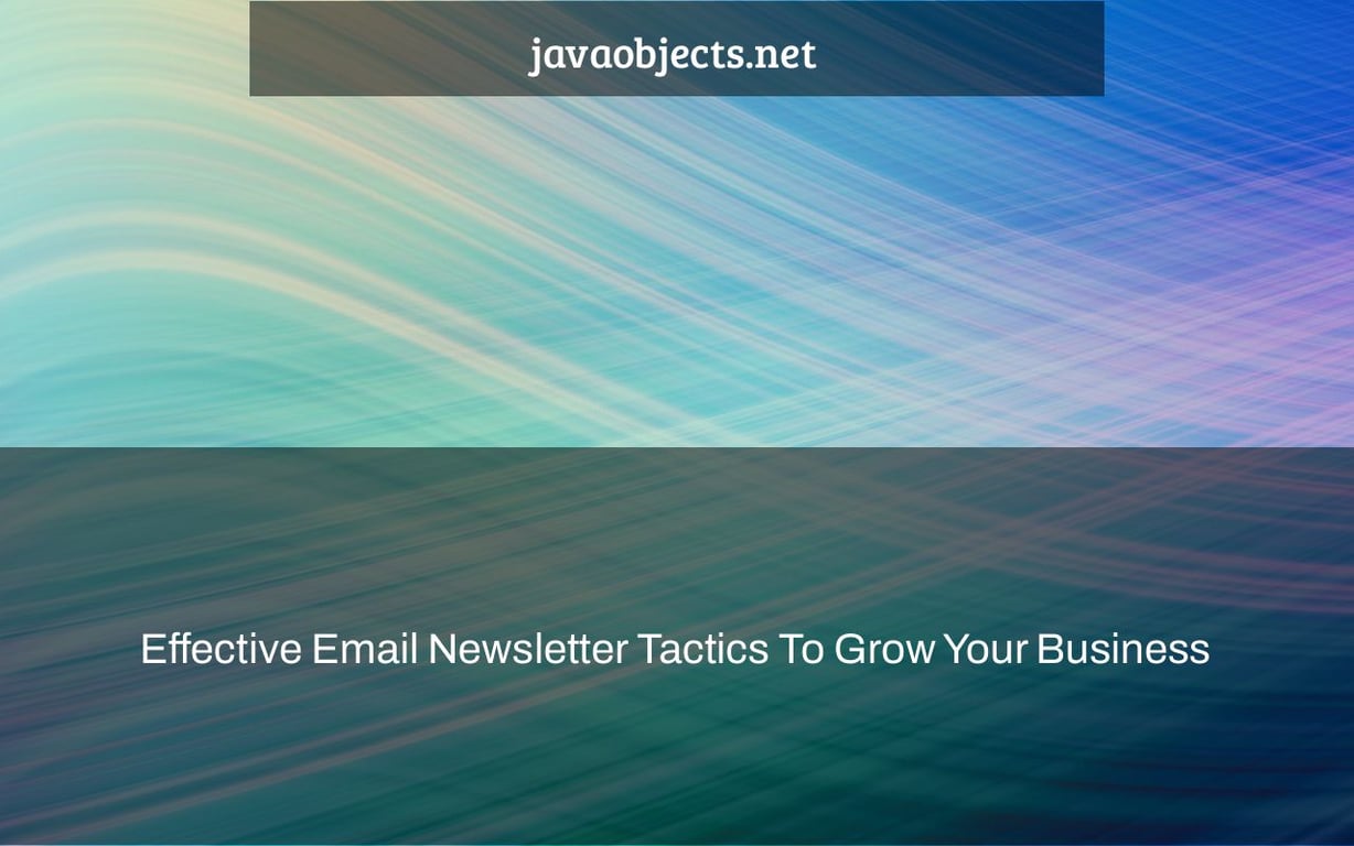 Effective Email Newsletter Tactics To Grow Your Business