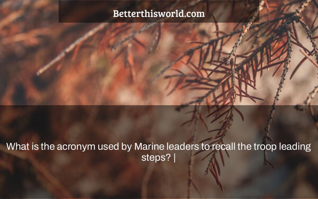 What is the acronym used by Marine leaders to recall the troop leading steps? |