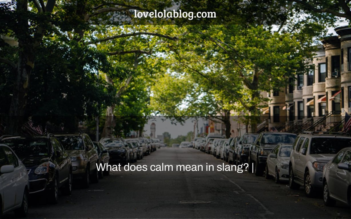 What does calm mean in slang? |