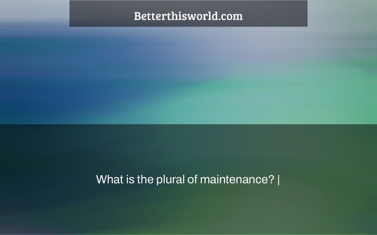 What is the plural of maintenance? |