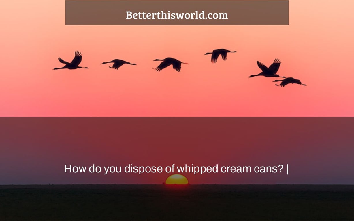 How do you dispose of whipped cream cans? |