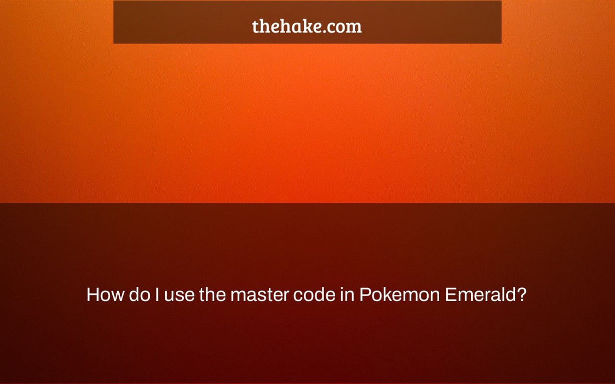 How do I use the master code in Pokemon Emerald?
