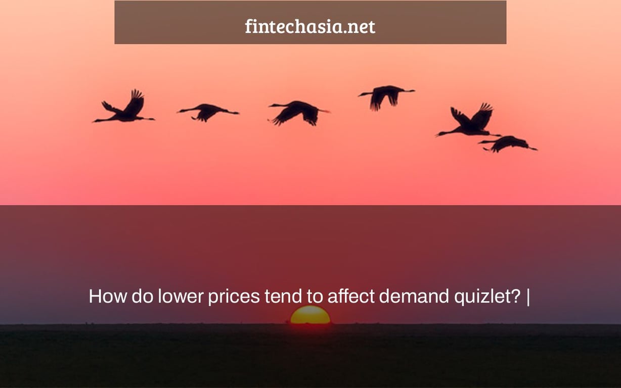 How do lower prices tend to affect demand quizlet? |