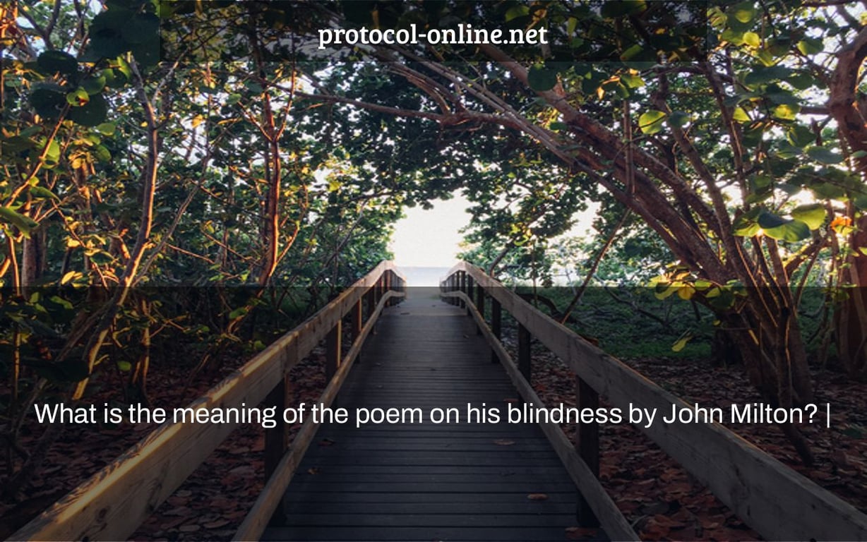 What is the meaning of the poem on his blindness by John Milton? |