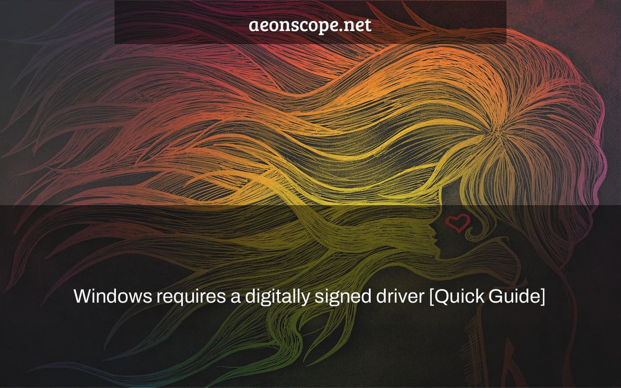 Windows requires a digitally signed driver [Quick Guide]