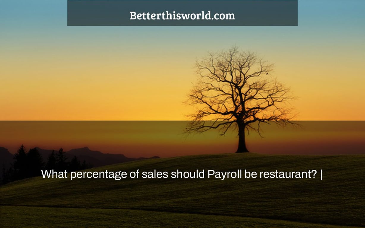 What percentage of sales should Payroll be restaurant? |