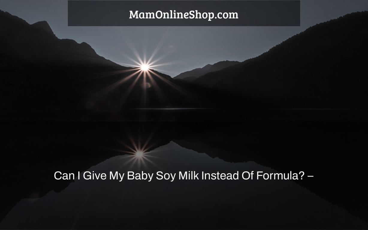 Can I Give My Baby Soy Milk Instead Of Formula? –