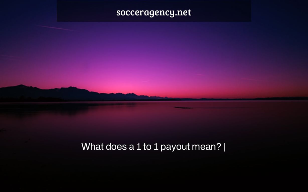 What does a 1 to 1 payout mean? |
