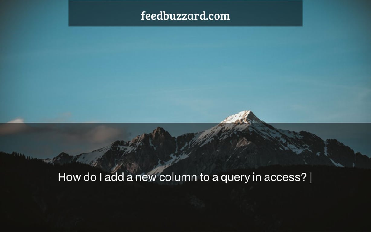 How do I add a new column to a query in access? |