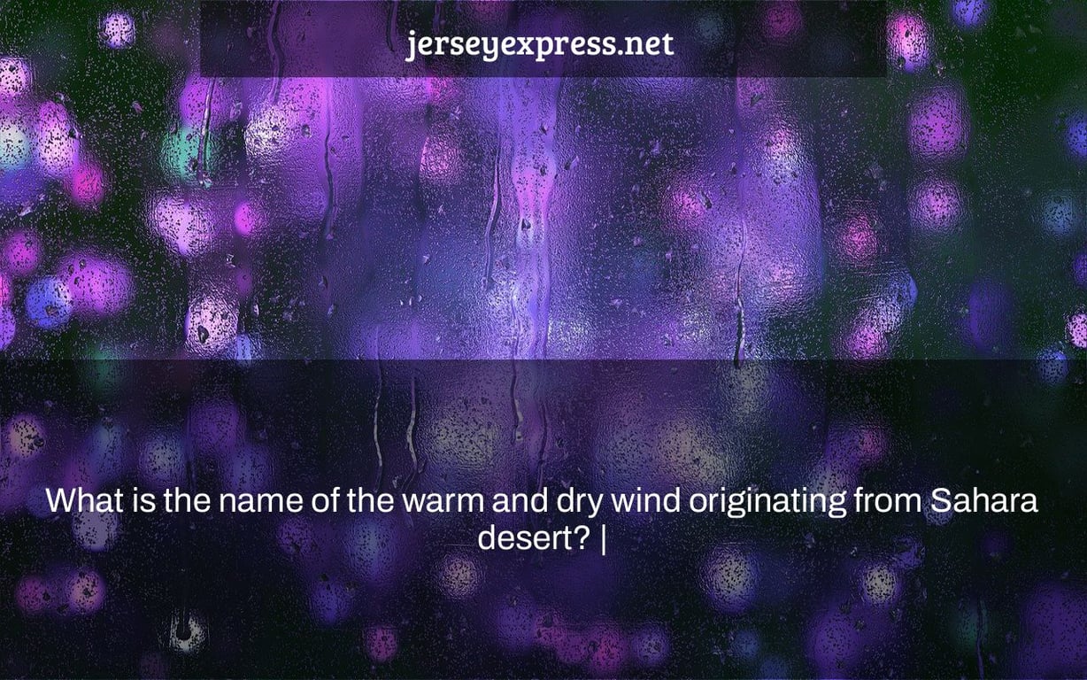 What is the name of the warm and dry wind originating from Sahara desert? |