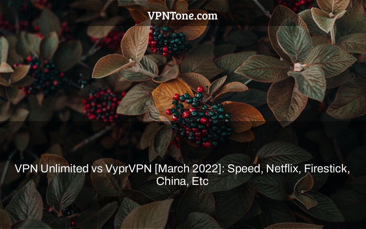 VPN Unlimited vs VyprVPN [March 2022]: Speed, Netflix, Firestick, China, Etc