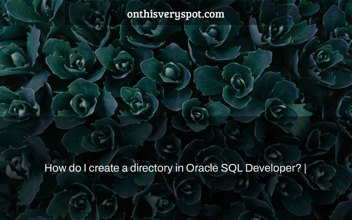 How do I create a directory in Oracle SQL Developer? |