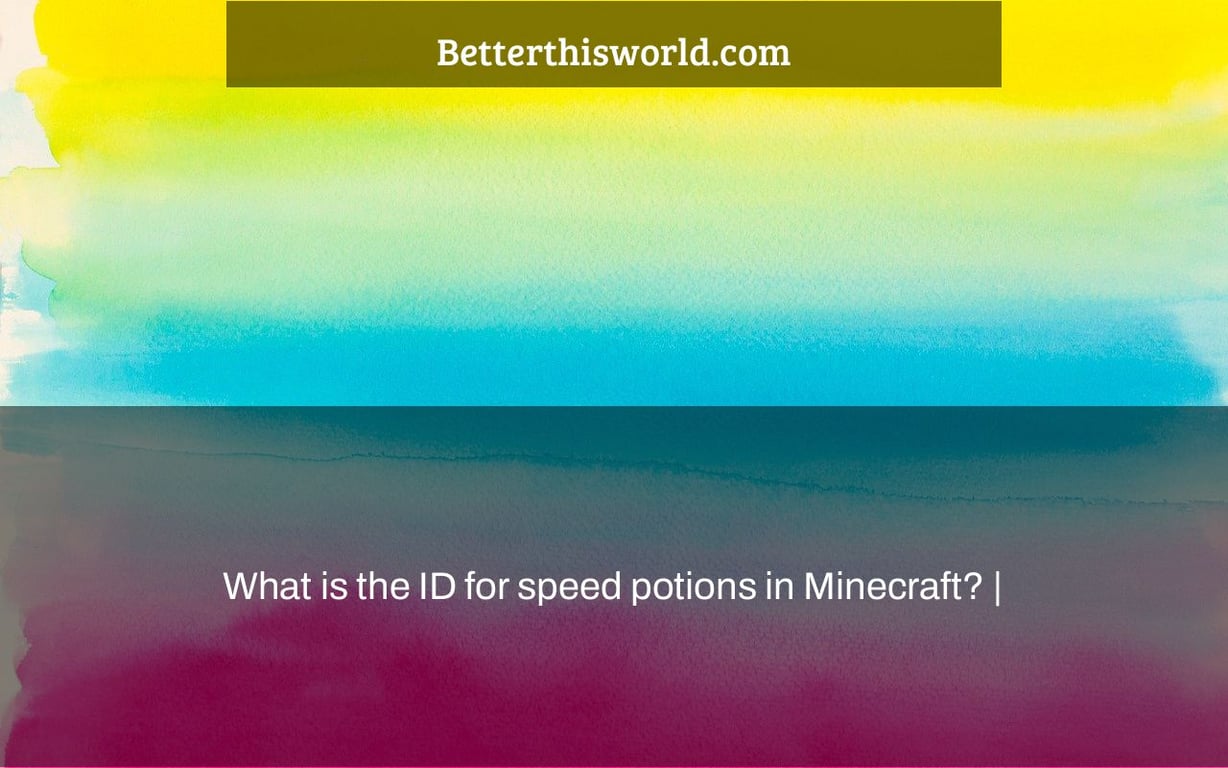 What is the ID for speed potions in Minecraft? |