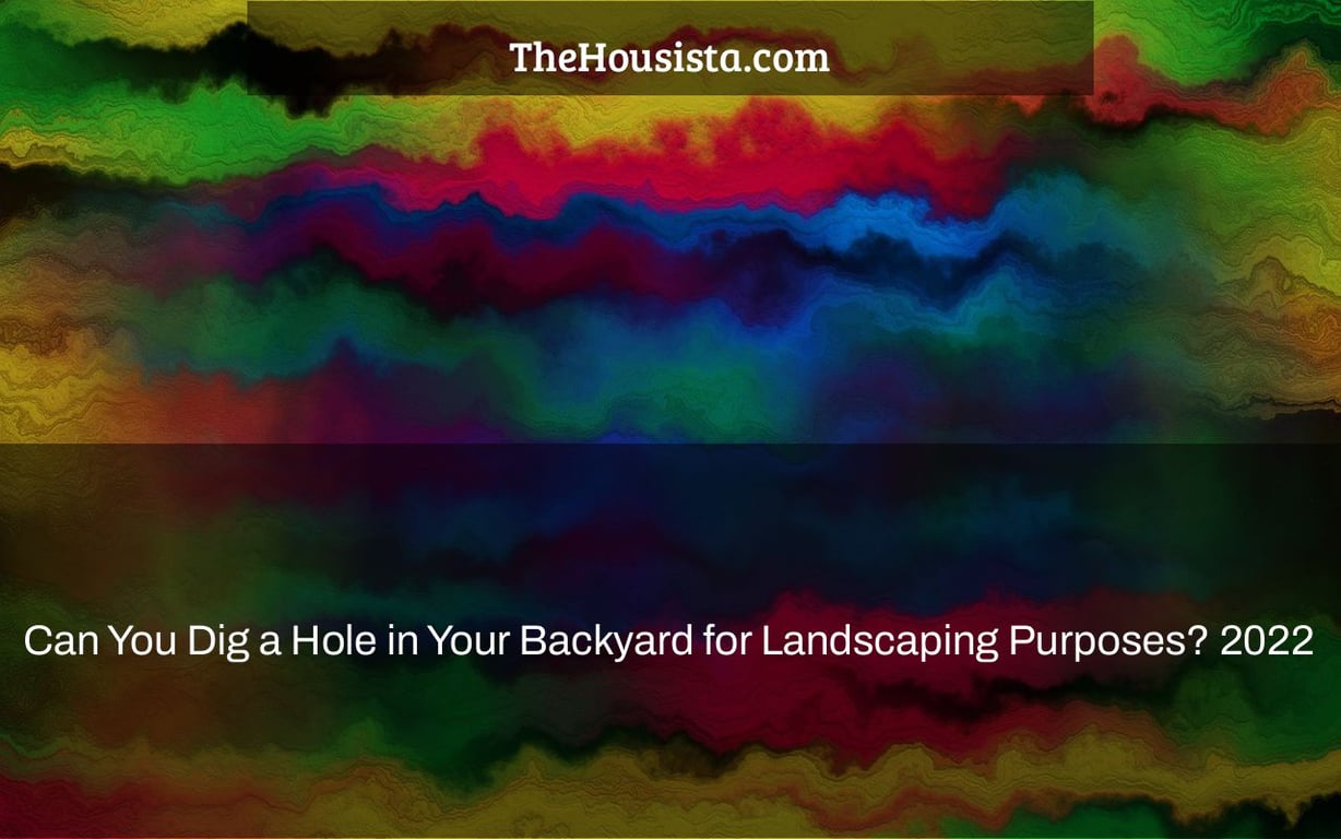 Can You Dig a Hole in Your Backyard for Landscaping Purposes? 2022