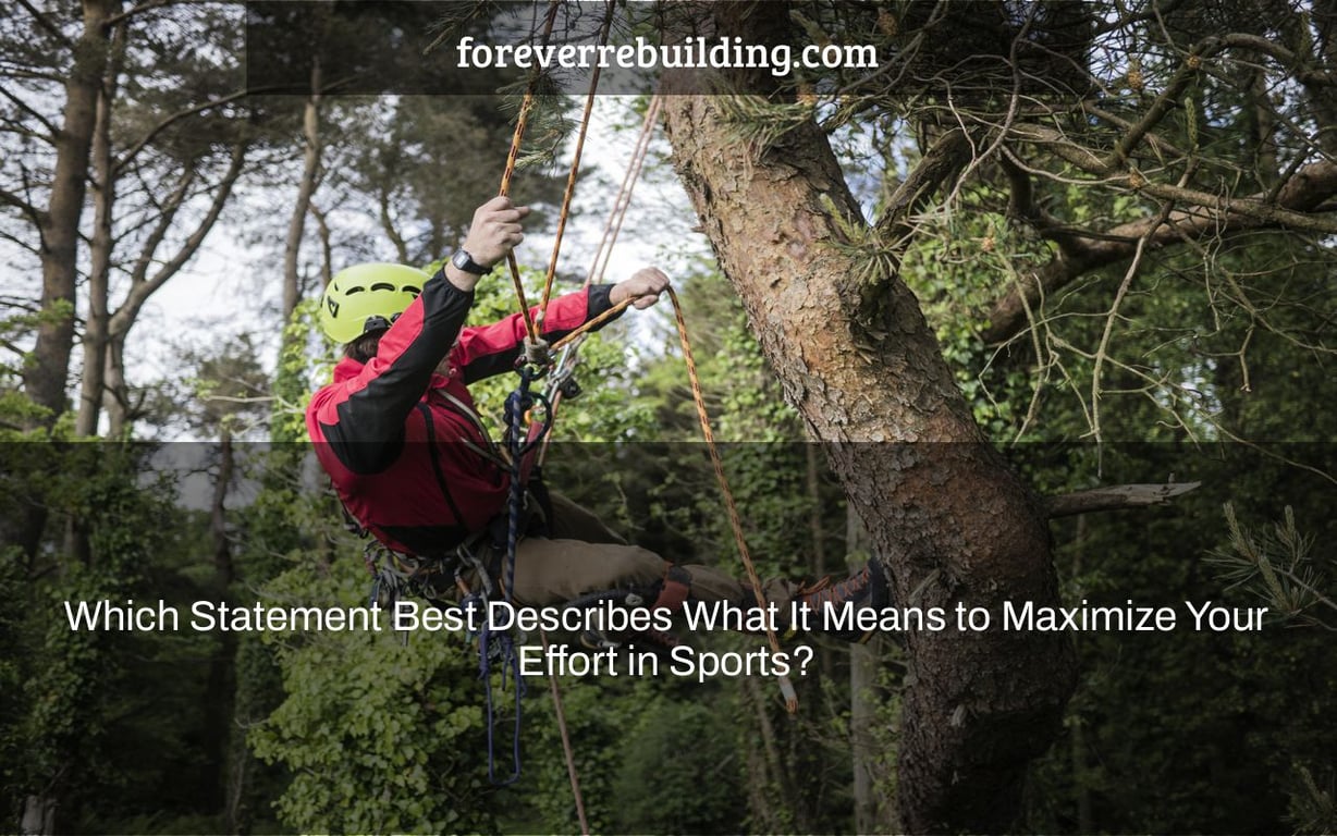 Which Statement Best Describes What It Means to Maximize Your Effort in Sports?