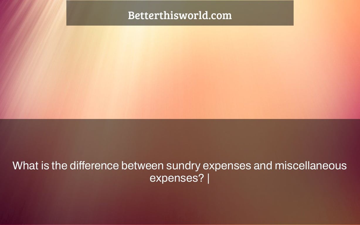 What is the difference between sundry expenses and miscellaneous expenses? |