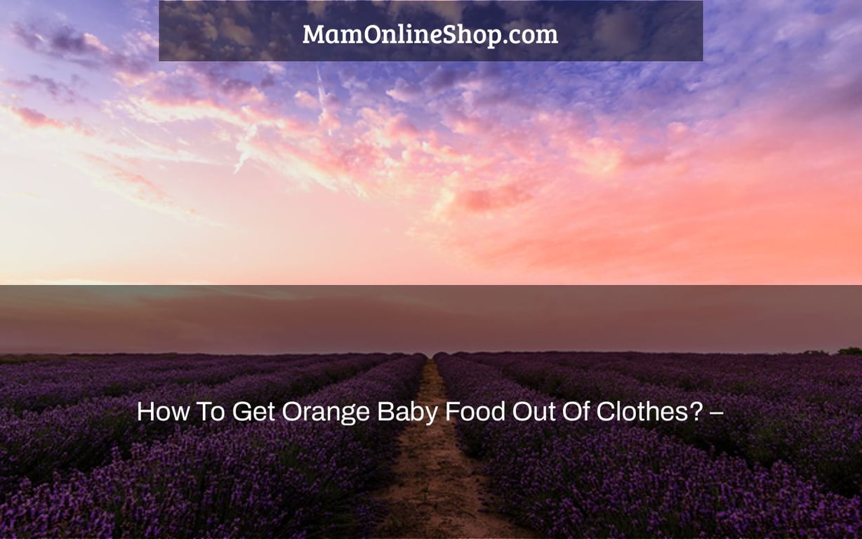 How To Get Orange Baby Food Out Of Clothes? –