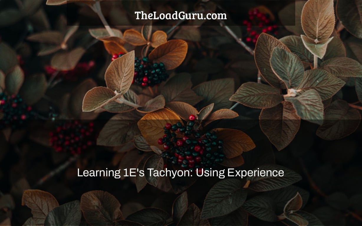 Learning 1E's Tachyon: Using Experience