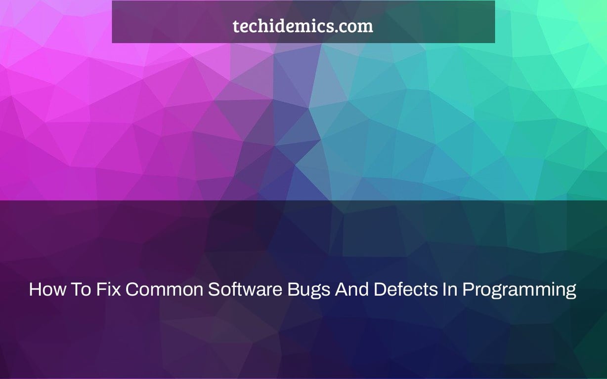 How To Fix Common Software Bugs And Defects In Programming
