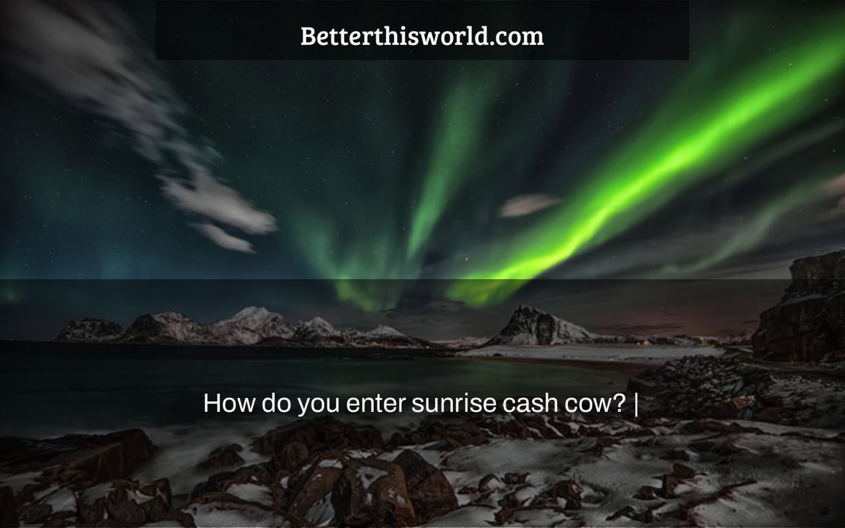 How do you enter sunrise cash cow? |