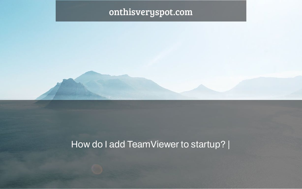 How do I add TeamViewer to startup? On This Very Spot