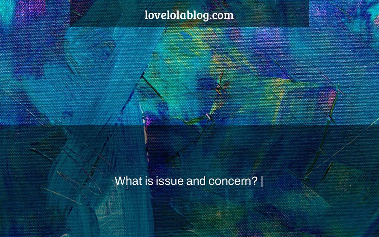 What is issue and concern? |