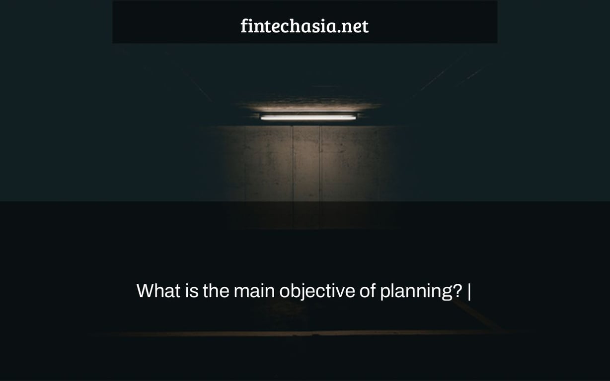 What is the main objective of planning? |