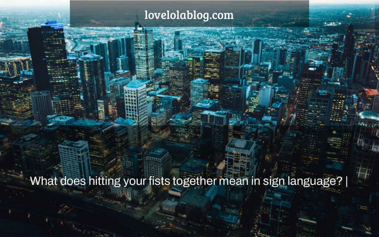 What does hitting your fists together mean in sign language? |