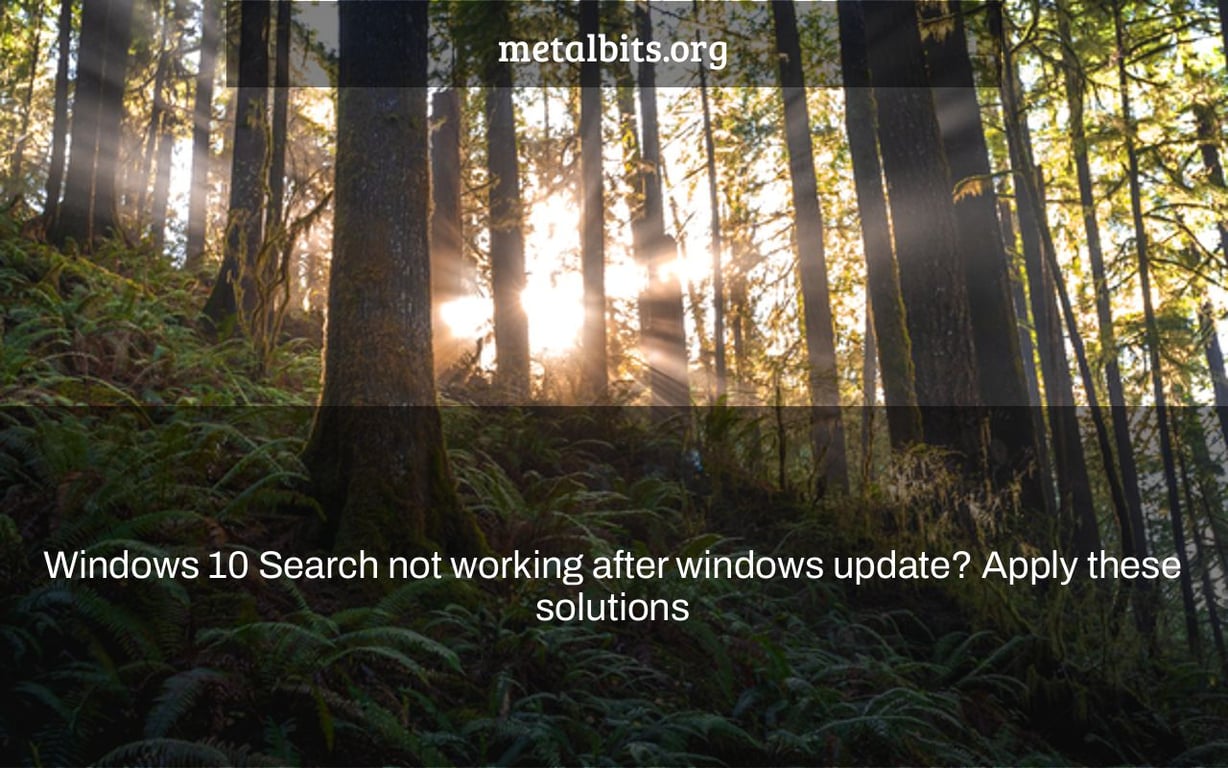 Windows 10 Search not working after windows update? Apply these solutions