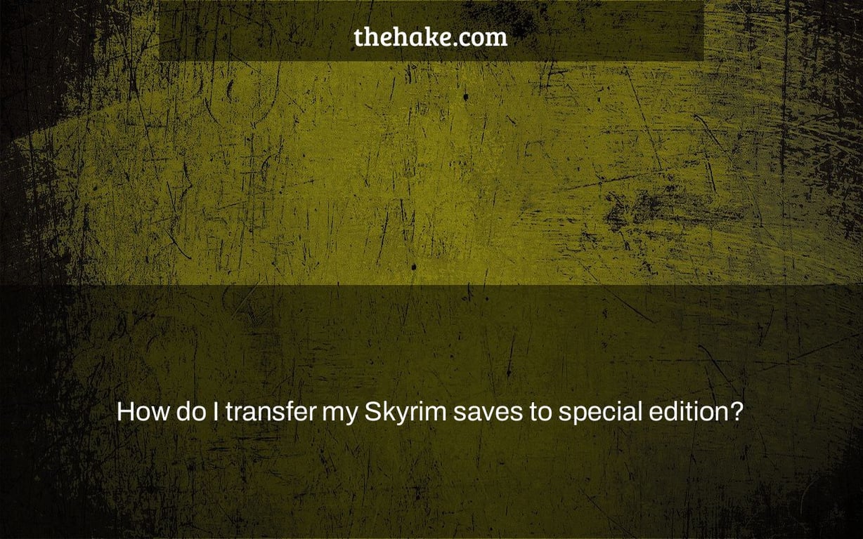 How do I transfer my Skyrim saves to special edition? The Hake