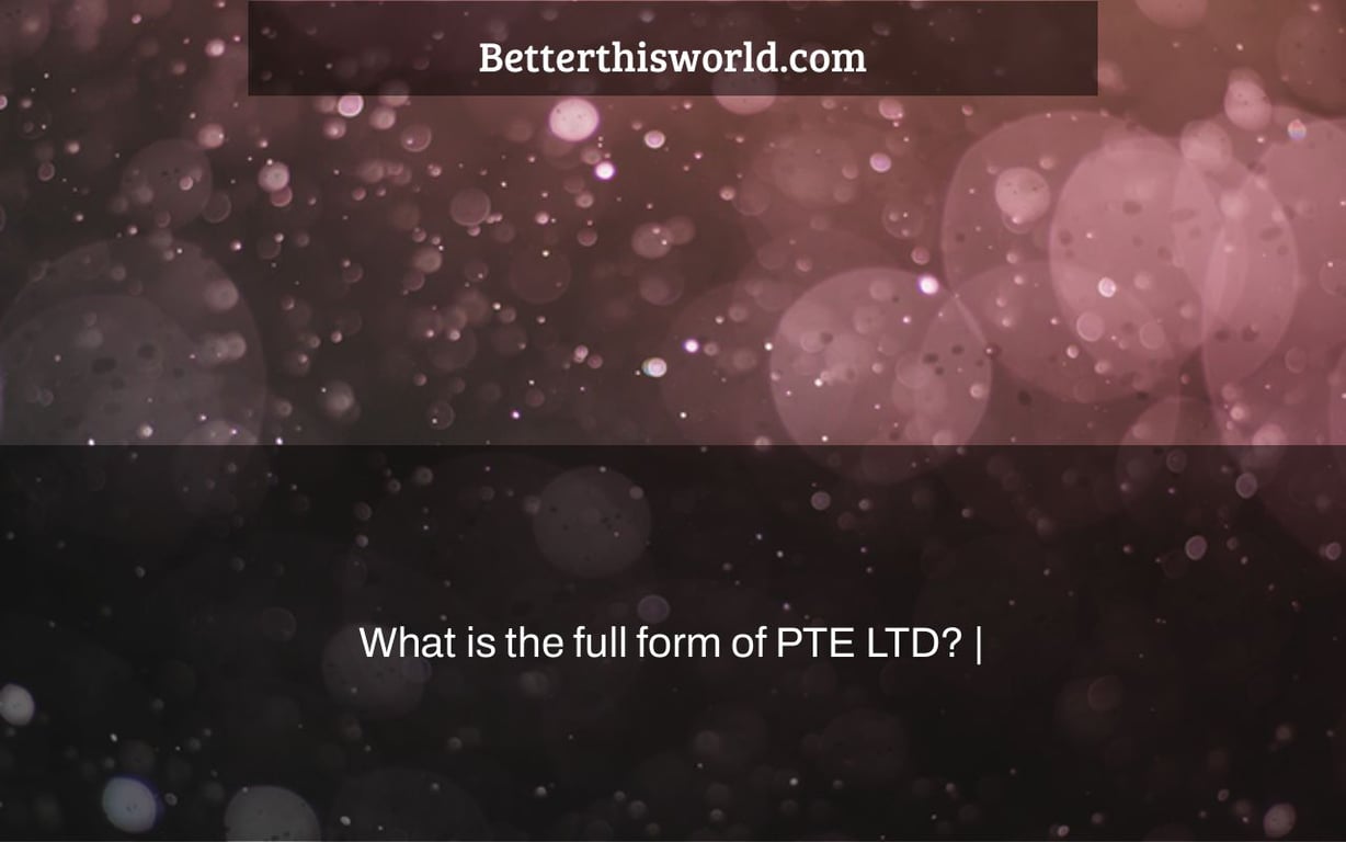 What is the full form of PTE LTD? |