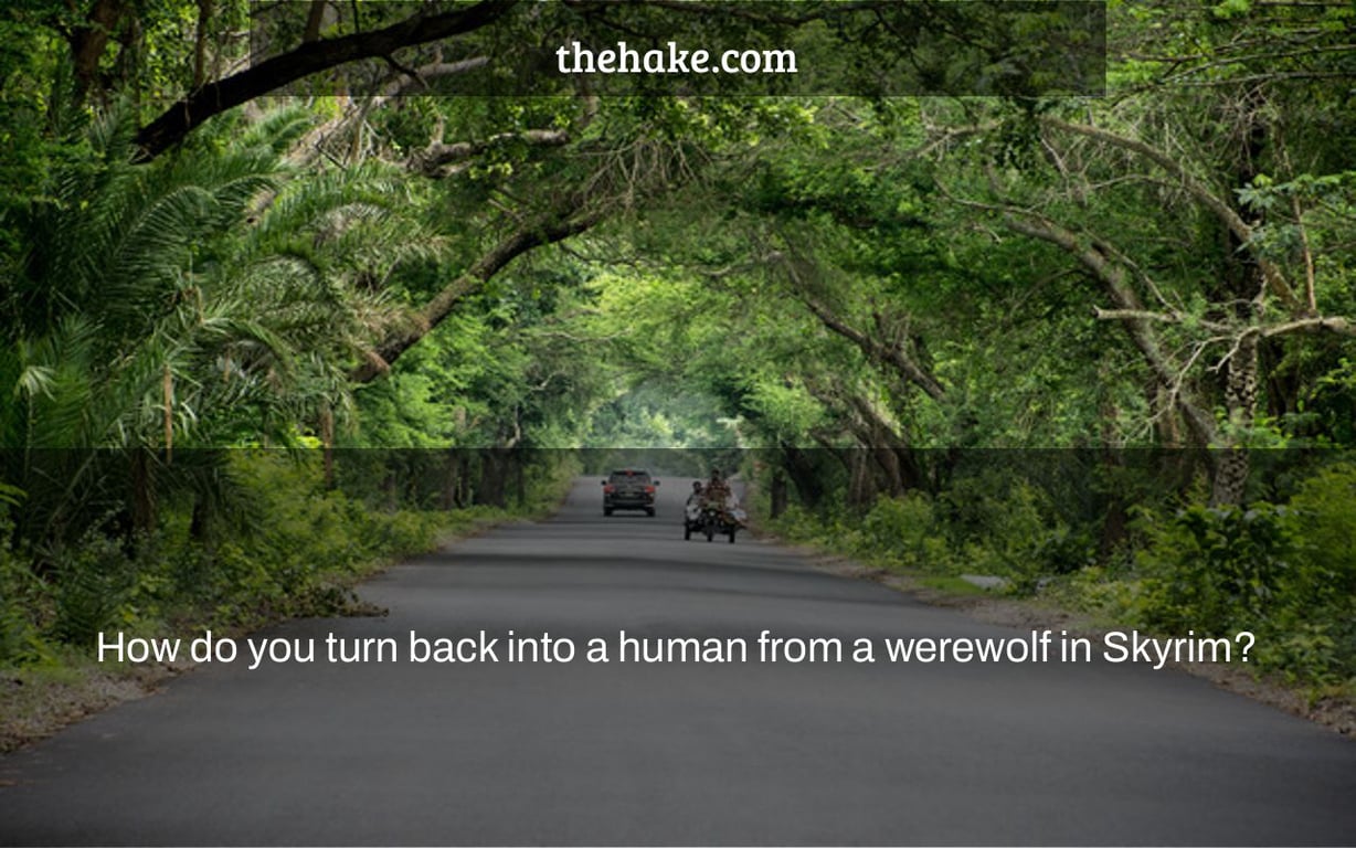 How do you turn back into a human from a werewolf in Skyrim?